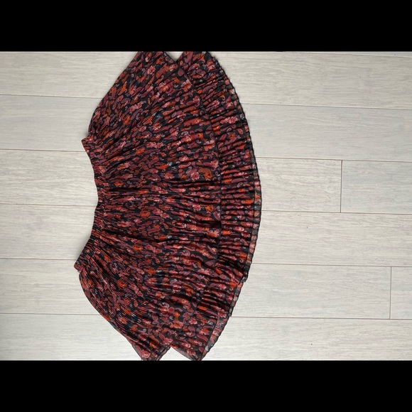 Ecote pleated crepe red mini skirt small - Picture 7 of 7